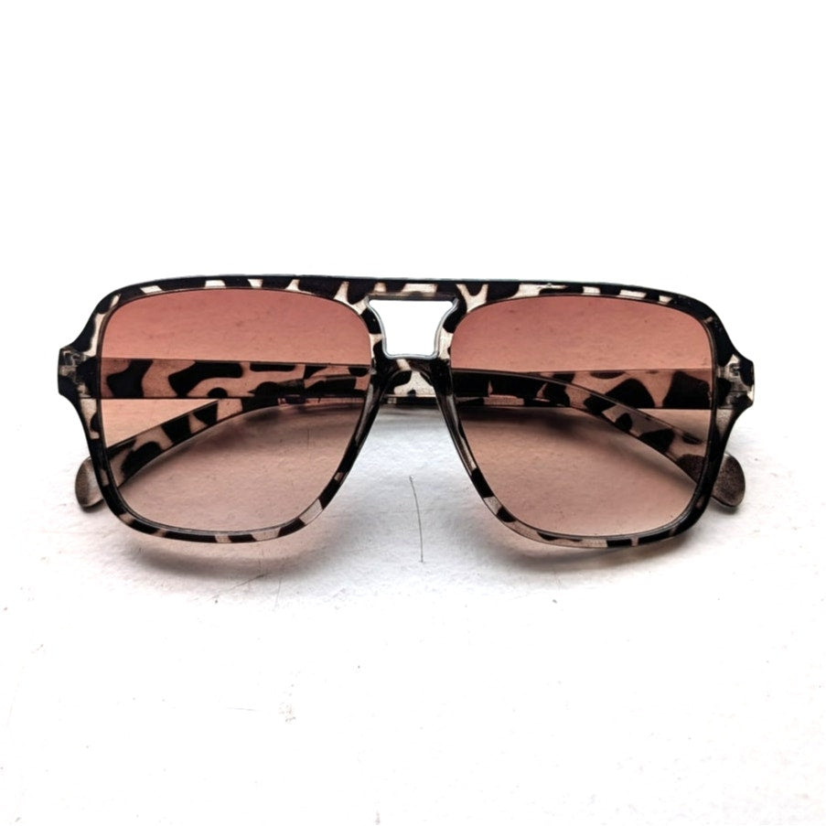 Retro Tortoishell Square Sunglasses 70s Festival Brown Sunnies Leopard Shades