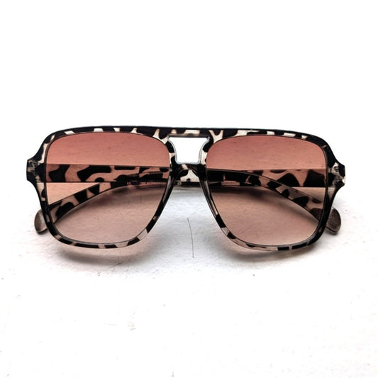 Retro Tortoishell Square Sunglasses 70s Festival Brown Sunnies Leopard Shades