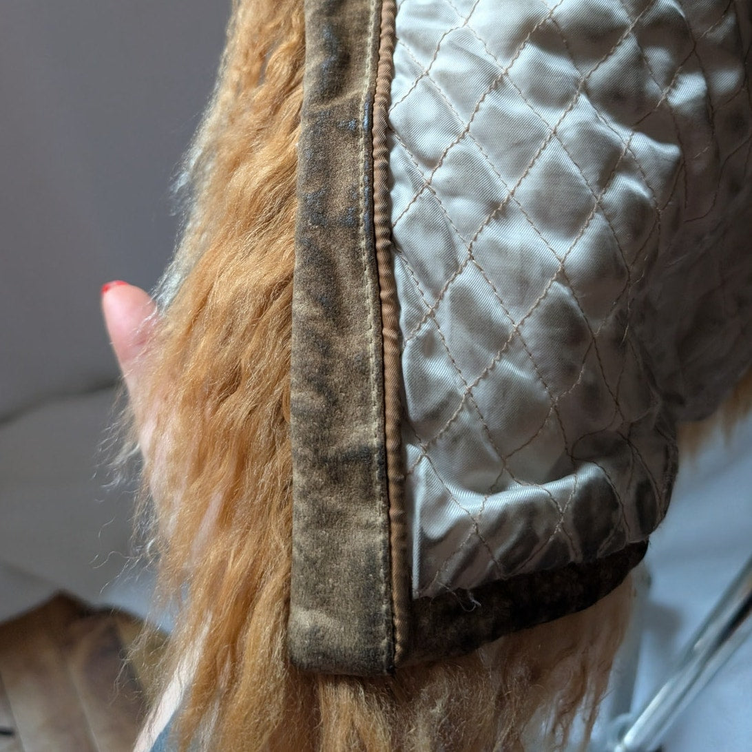 Vintage Rusty Brown Suede Coat L Penny Lane Trench Groovy Fur Jacket Afghan