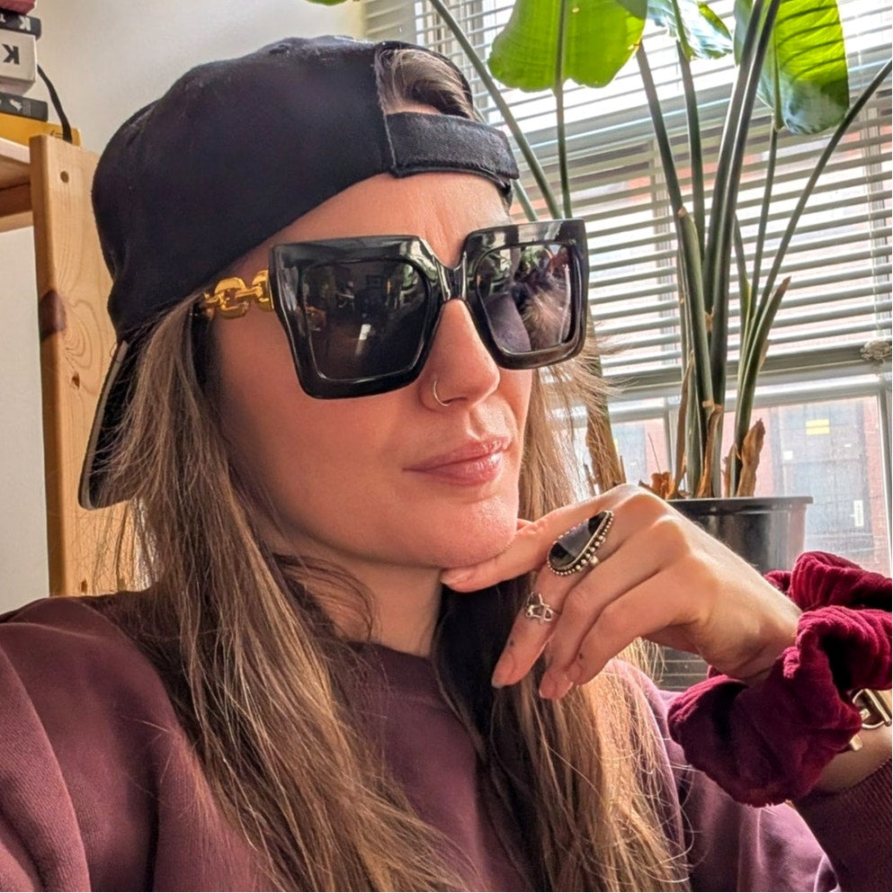 Retro Black Chic Square Sunglasses Aviator Minimalist Festival Sunnies Shades