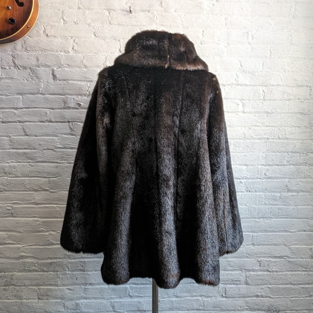 Vintage Mob Wife Chic Vegan Fur Coat Minimalist Penny Lane Boho Earthy Jacketz