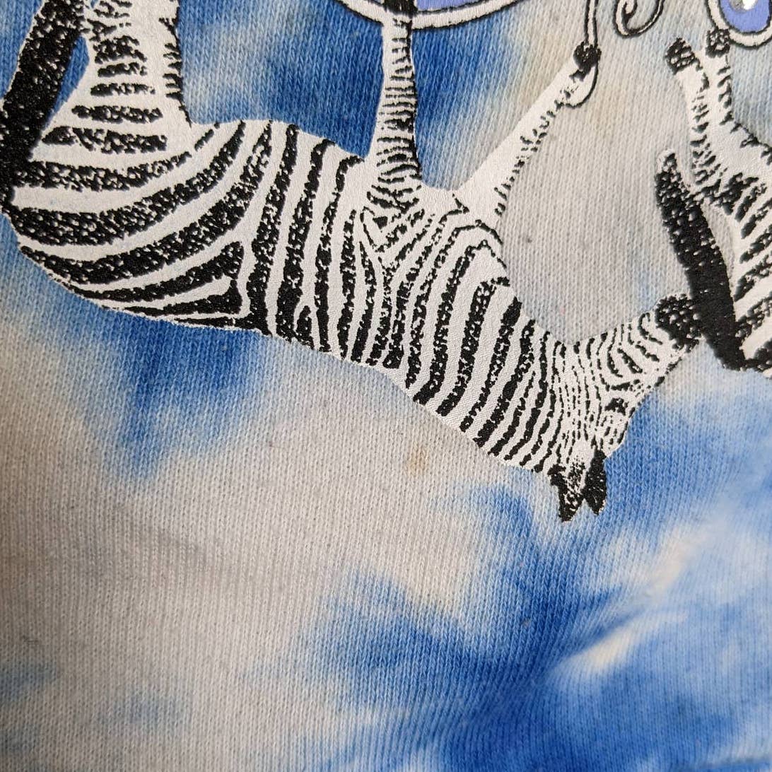 Y2K Vintage Juicy Couture Trippy Zebra Roses Cheetah Glitter Print Tie Dye Top