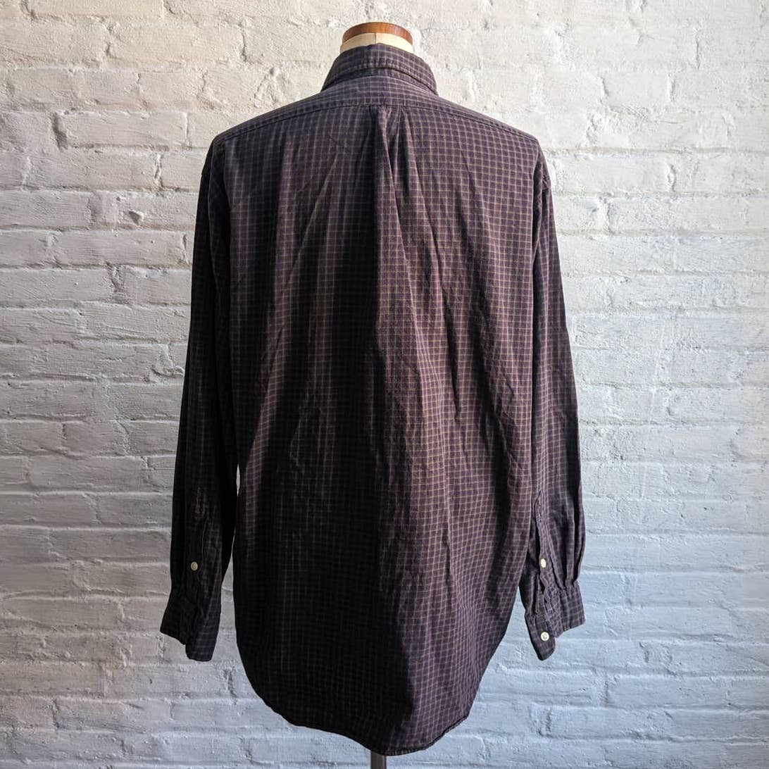 Vintage Polo Ralph Lauren Deep Purple Grunge Flannel Dark Academia Earthy Plaid