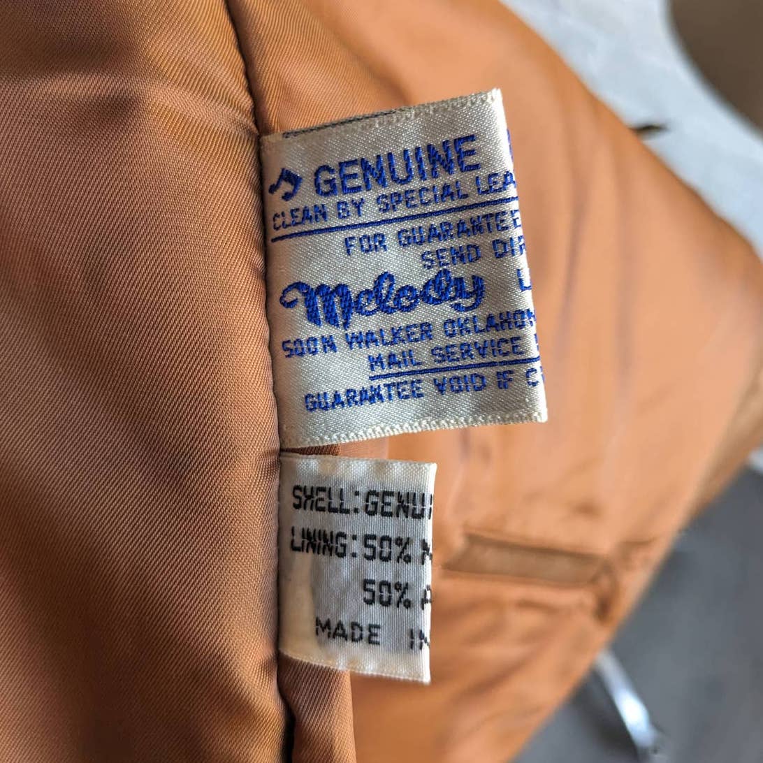 70s 80s Vintage Western Pioneer Wear Leather Duster Rust Brown Blazer Jacket