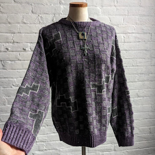 Vintage Knit Wool Silk Grunge Grandpa Sweater Oversize Cottagecore Earthtone Top