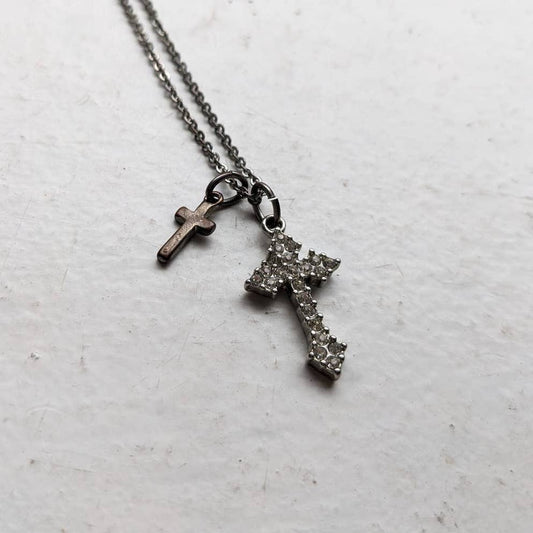 Vintage Southwest Gothic Cross Pendant Celtic Fairy Necklace Americana Jewelry