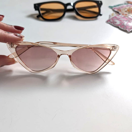 Y2K Barbie Festival Retro 60s style Cat Eye Sunglasses Muted Rose Sunnies Shades