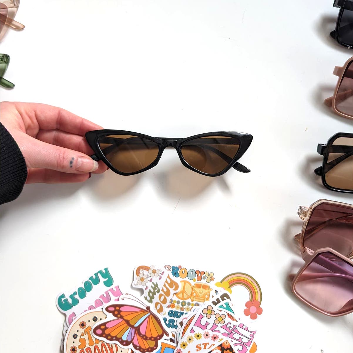 Y2K Barbie Festival Retro 60s style CatEye Sunglasses Chic Tinted Sunnies Shades