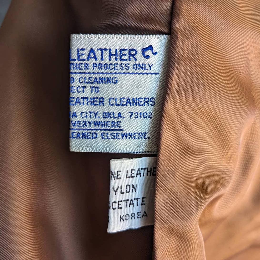 70s 80s Vintage Western Pioneer Wear Leather Duster Rust Brown Blazer Jacket