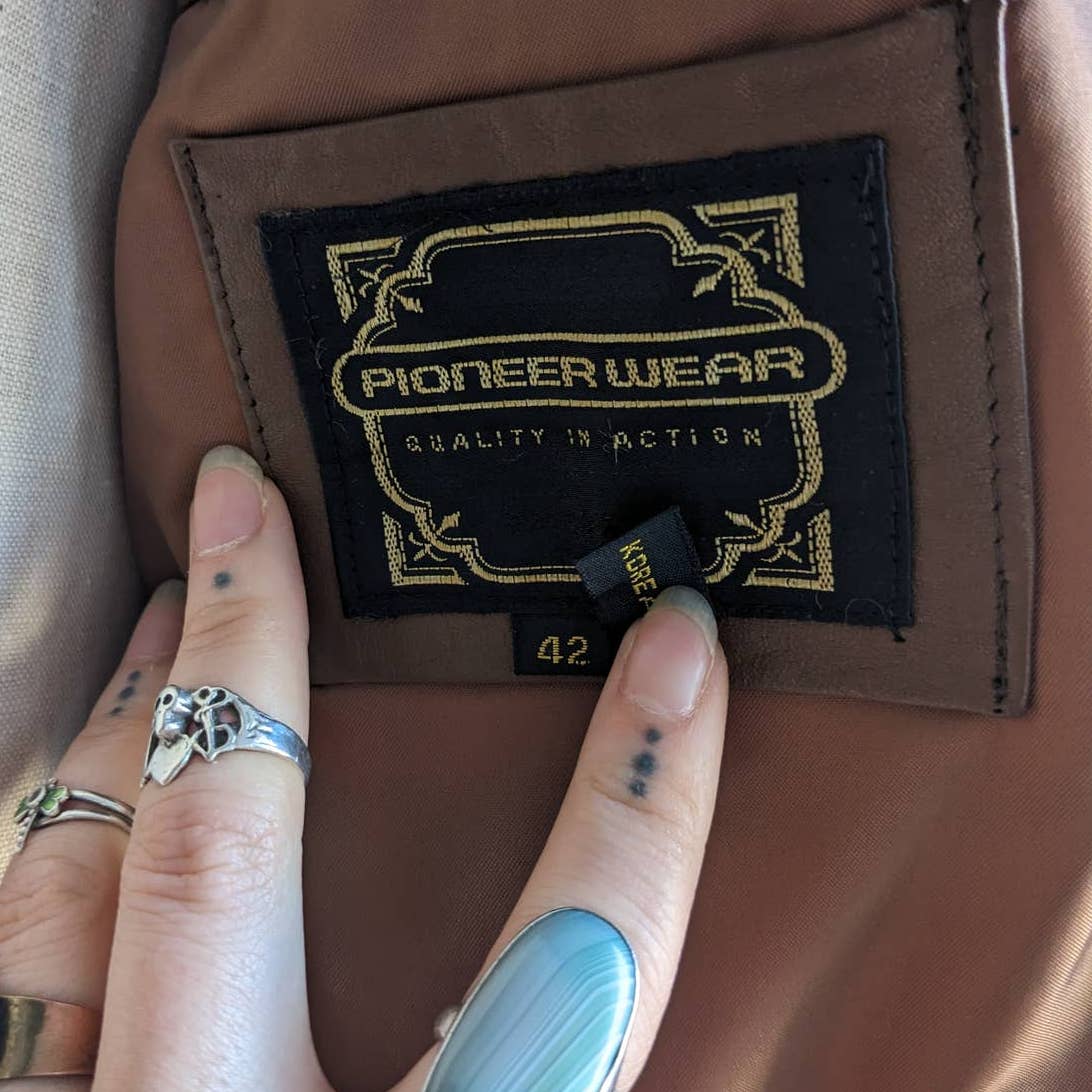 70s 80s Vintage Western Pioneer Wear Leather Duster Rust Brown Blazer Jacket