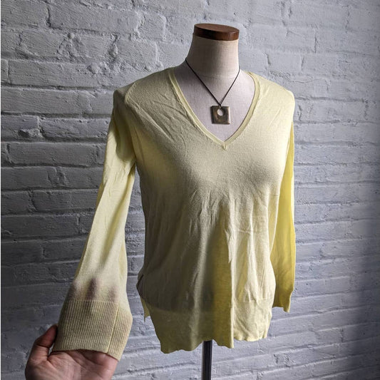 ZARA Oversize Sheer Knit Pastel Yellow Sweater Breezy Longline Longsleeve Top