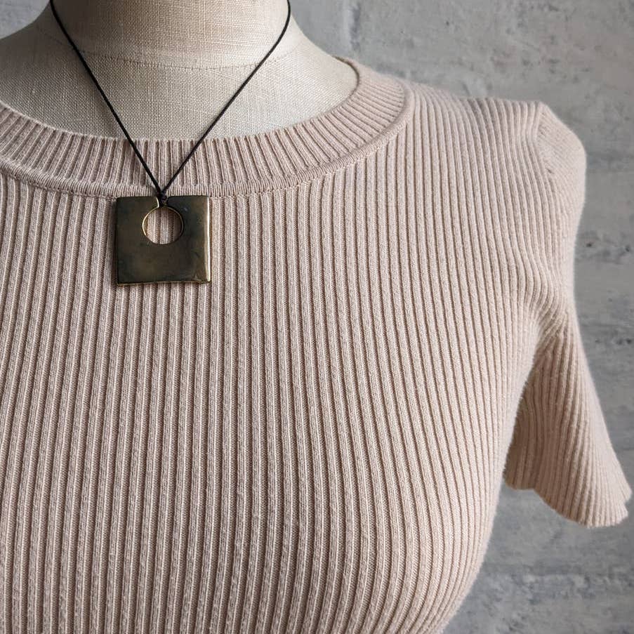 Y2K Minimalist Classic Neutral Ribbed Top Bodycon Babydoll Earth Tone Shirt