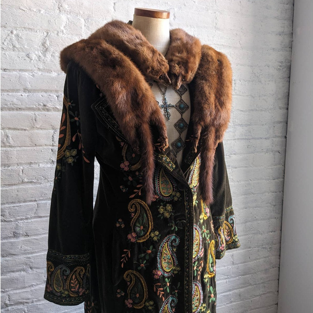 Vintage Mink Fur Stole Full Body Real Fur Shrug Luxury Scarf Shawl Furry Collar