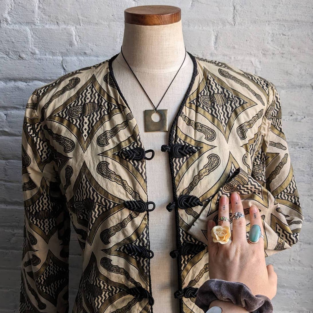 Vintage Japanese Kimono Duster Psychedelic Flared 70s style Shacket House Coat