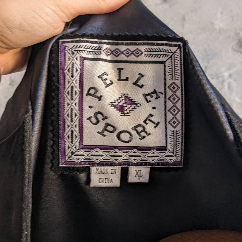 Vintage Black Genuine Leather Biker Vest Grunge Goth Moto Western Motorcycle Top