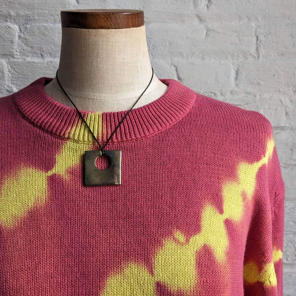 Urban Outfitters Barbie Pink Retro Sweater Trippy Psychedelic Swirl Tie Dye Knit