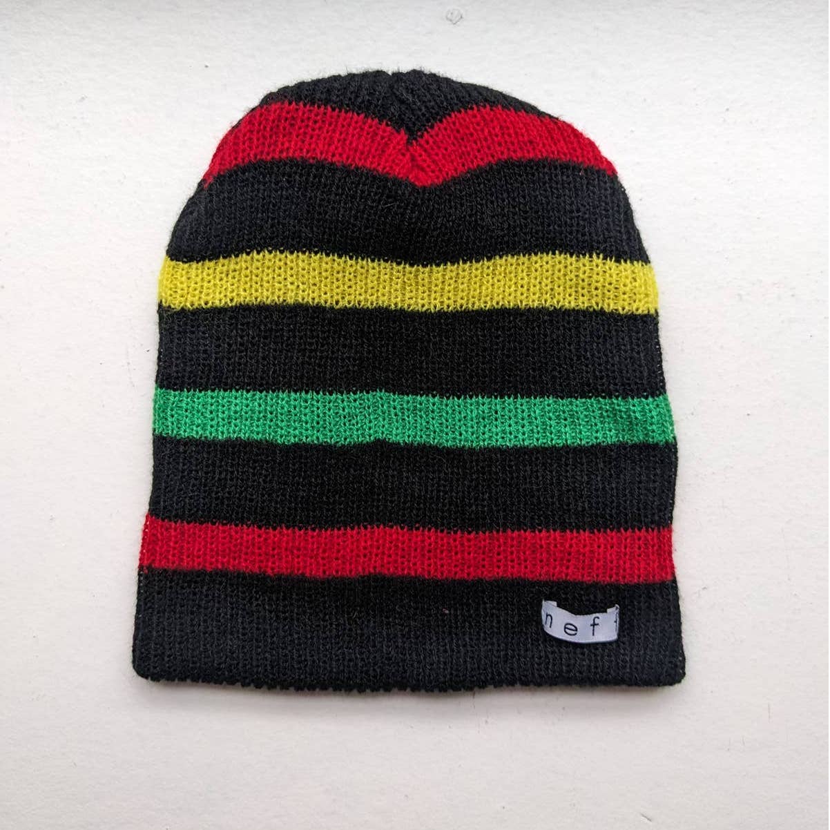 Retro Rasta Bright Primary Rainbow Skittles Striped Beanie Black Neff Daily Hat