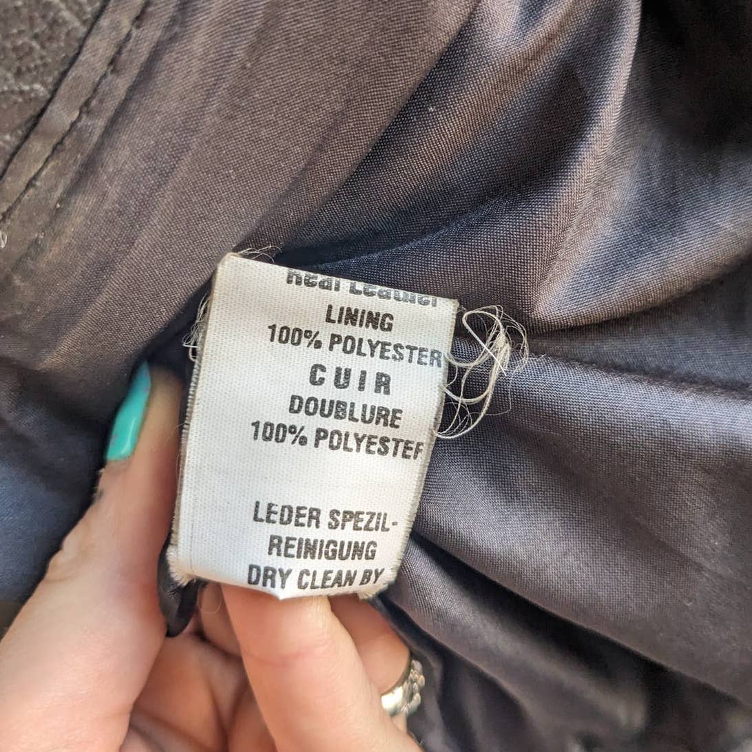 Vintage Two Tone Southwest Leather Fringe Biker Jacket Concho Motorcycle Western