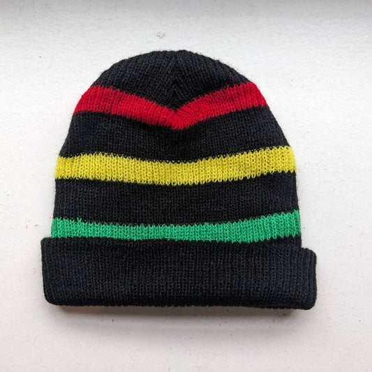 Retro Rasta Bright Primary Rainbow Skittles Striped Beanie Black Neff Daily Hat