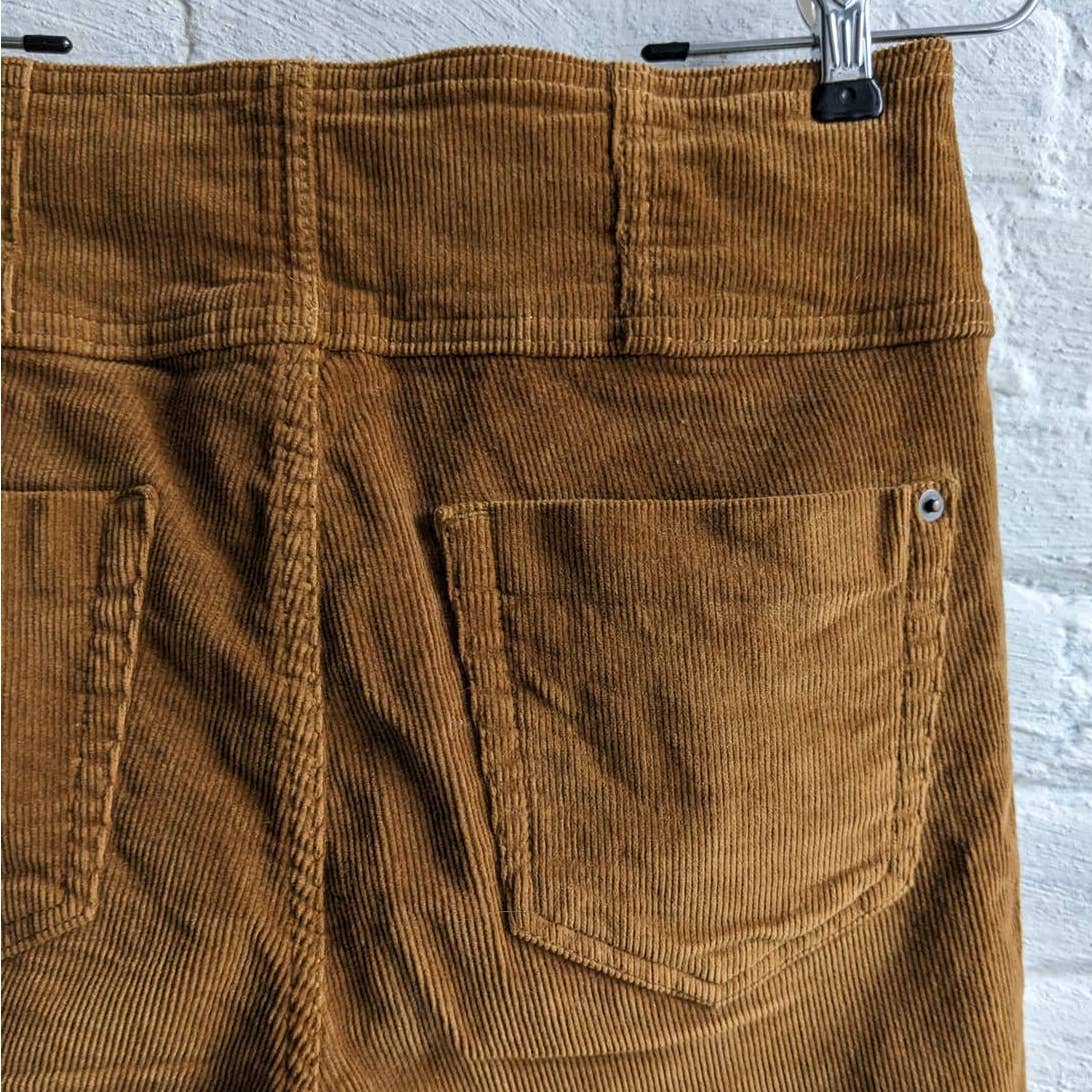 Retro 70s Corduroy Rusty Red Brown Pants High Rise Sculpting Skinny Jeans