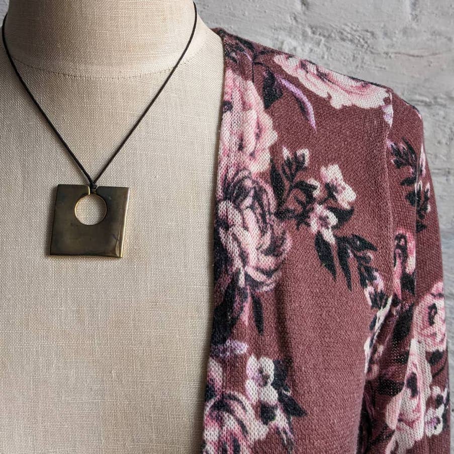 Y2K Dark Romance Floral Grunge Cardigan Longline Muted Dusty Rose Pink Sweater