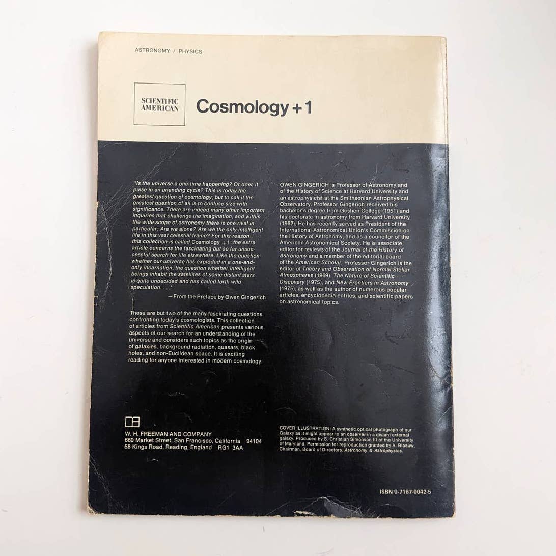 Vintage 70s Coffee Table Book Cosmology + 1: Readings from Scientific American