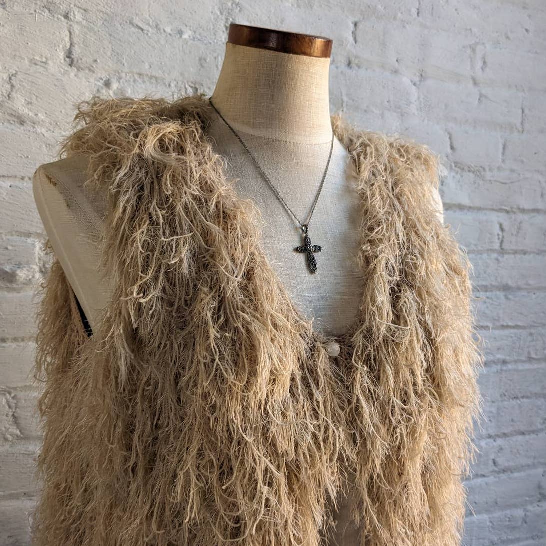 Vintage Southwest Gothic Cross Pendant Celtic Fairy Necklace Americana Jewelry