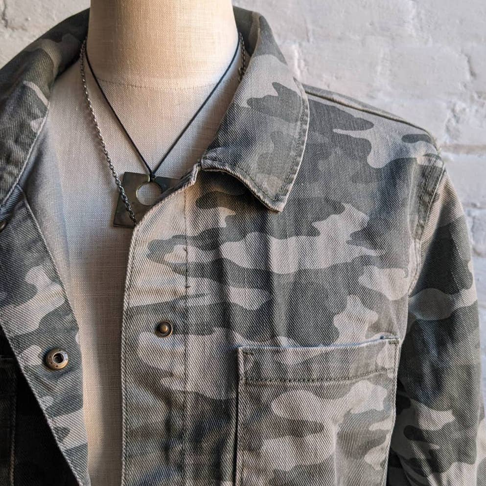 Vintage Army Camo Jacket Camouflage Shacket Military Fatigues Forest Jungle Coat