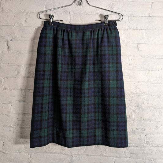 70s Vintage Pendleton Wool Grunge Skirt Minimalist Stripe Plaid Tartan Skirt