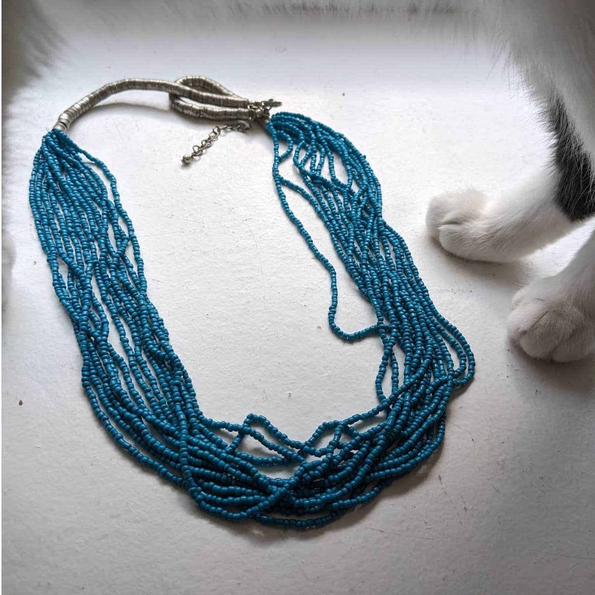 Vintage Southwest Turquoise Concho Necklace Silver Bolo Floral Americana Jewelry