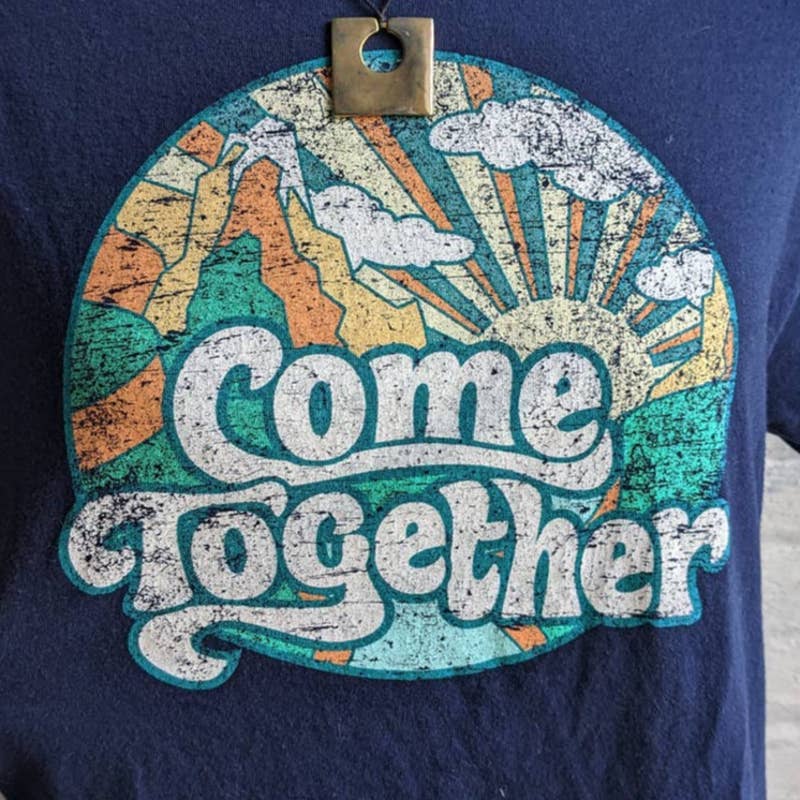 Retro 70s Groovy Faded Beatles Band Tee Psychedelic Funky Graphic Tshirt Top