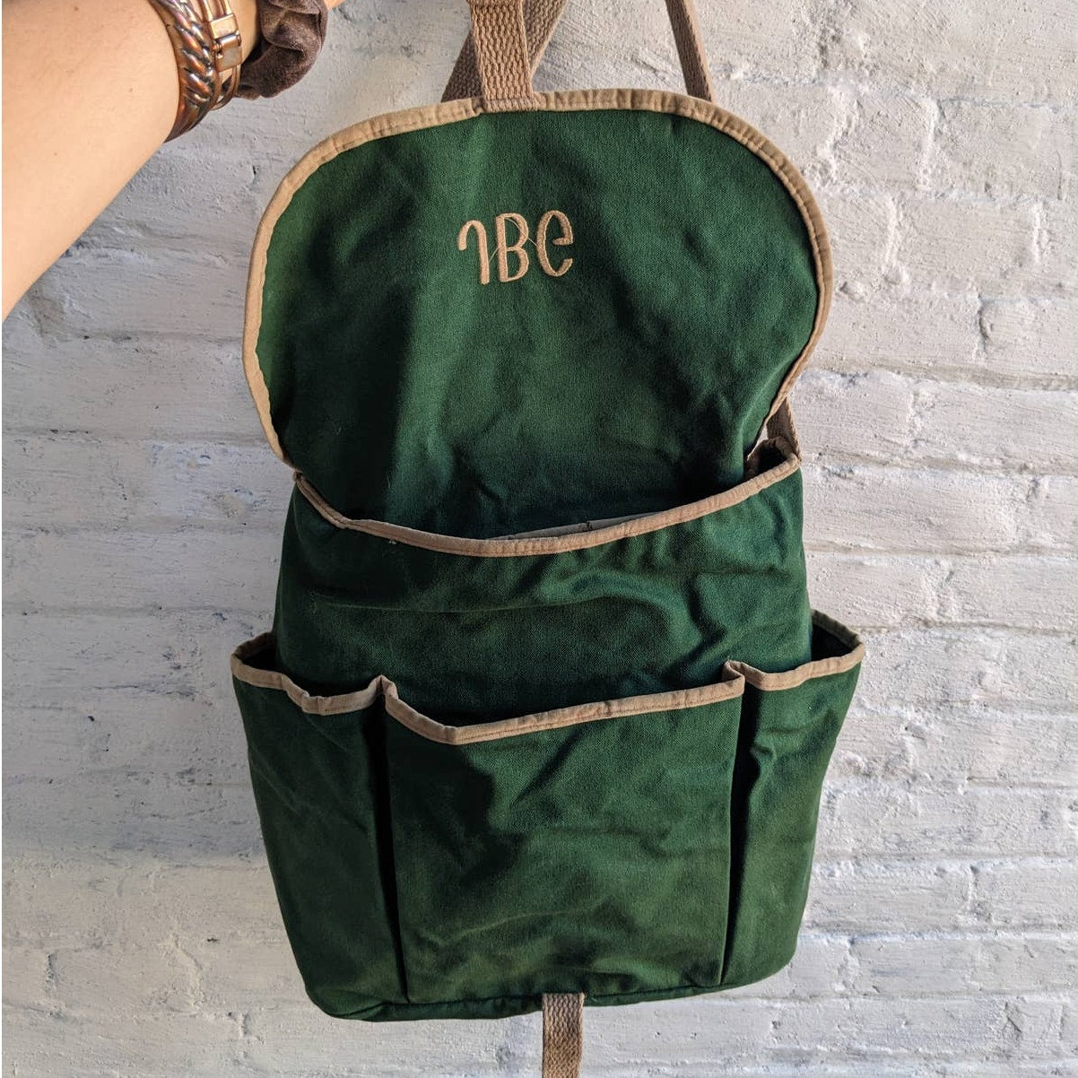 Vintage Minimalist Green Canvas Messenger Bag Preppy Satchel Laptop Crossbody