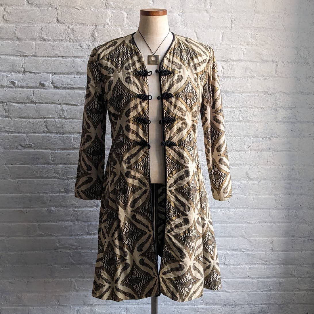 Vintage Japanese Kimono Duster Psychedelic Flared 70s style Shacket House Coat