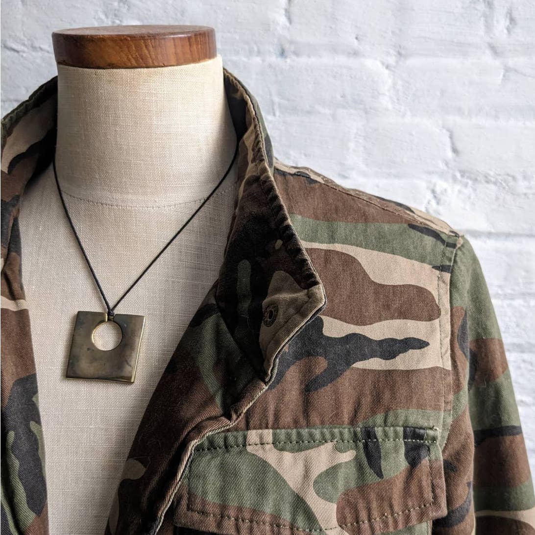 Vintage Army Camo Jacket Camouflage Shacket Military Fatigues Forest Jungle Coat