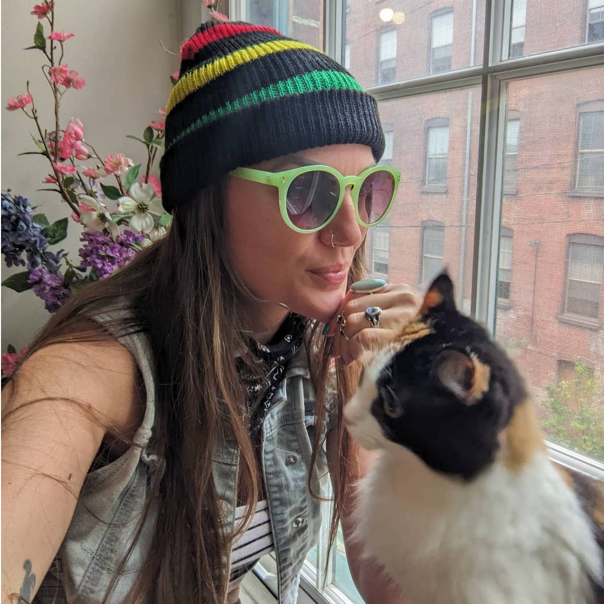 Retro Rasta Bright Primary Rainbow Skittles Striped Beanie Black Neff Daily Hat