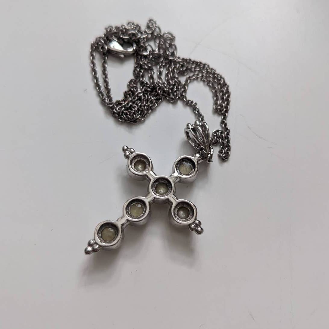 Vintage Southwest Gothic Cross Pendant Celtic Fairy Necklace Americana Jewelry