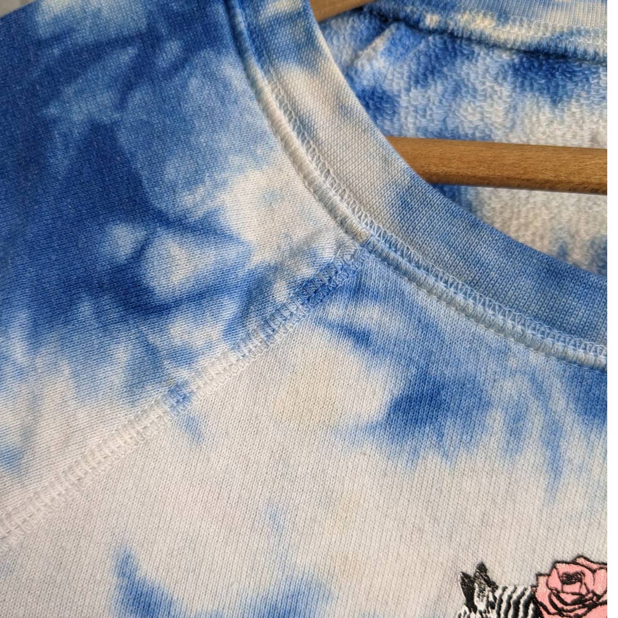 Y2K Vintage Juicy Couture Trippy Zebra Roses Cheetah Glitter Print Tie Dye Top