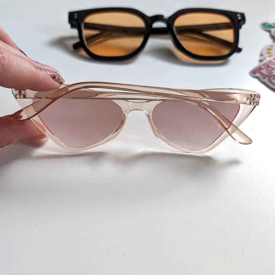 Y2K Barbie Festival Retro 60s style Cat Eye Sunglasses Muted Rose Sunnies Shades