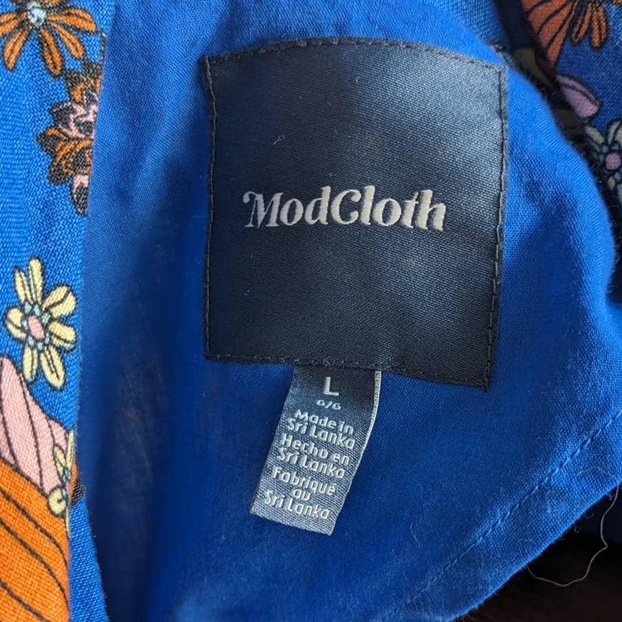 70s Retro Mod Cloth Groovy Floral Linen Blazer Vibrant Flowers Shacket Jacket